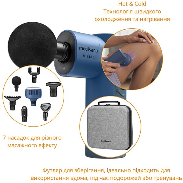 Фото Масажер перкусійний ручний Medisana MG 600 з функцією Hot & Cold (Німеччина)