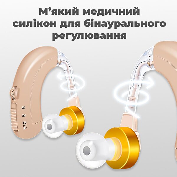 Слуховой аппарат (усилитель слуха) Axon C-109 аккумулятор + регулировка громкости