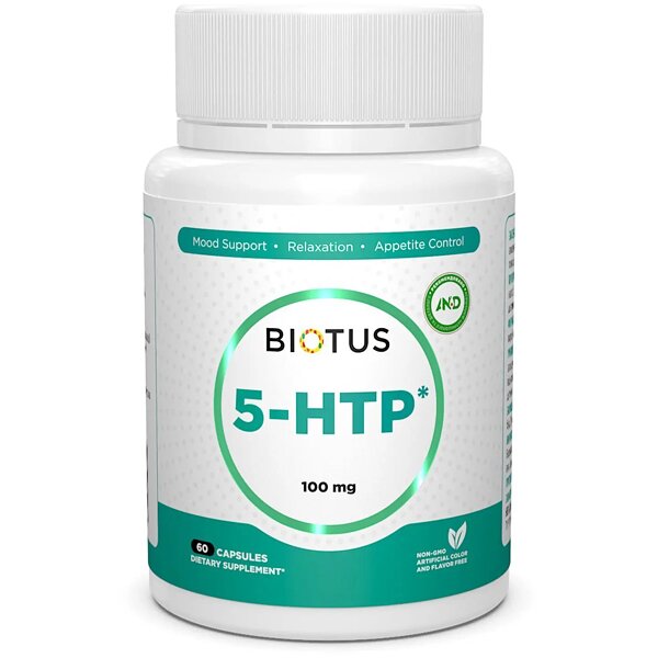 5-HTP (5-гідрокситриптофан) Biotus 5-HTP капсули по 100 мг, 60 шт.
