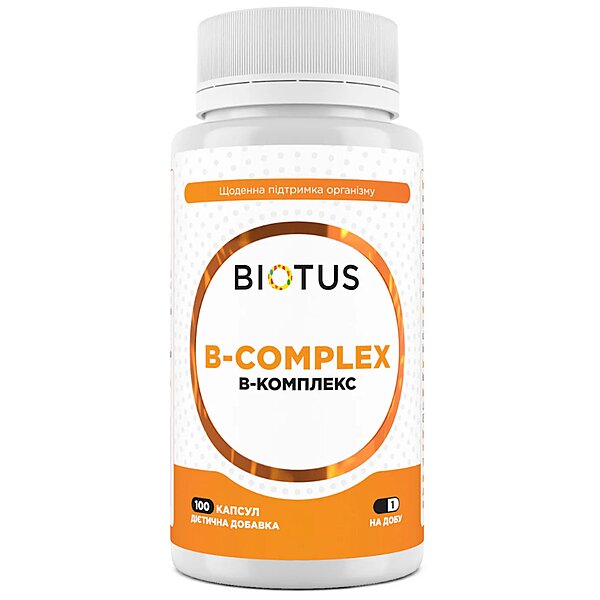 B-комплекс, B-complex, Biotus, 100 капсул (Україна)