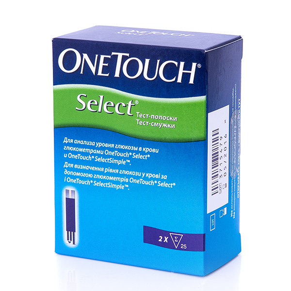 Тест-полоски One Touch Select, 25 шт. - купить в Киеве и Украине | Цена ...
